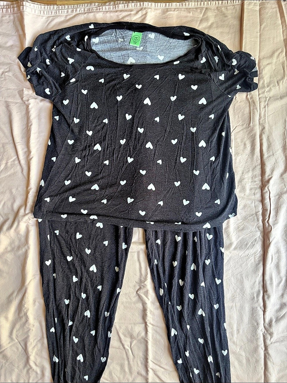 Honeydew Heart Print Pajama Set Size Large